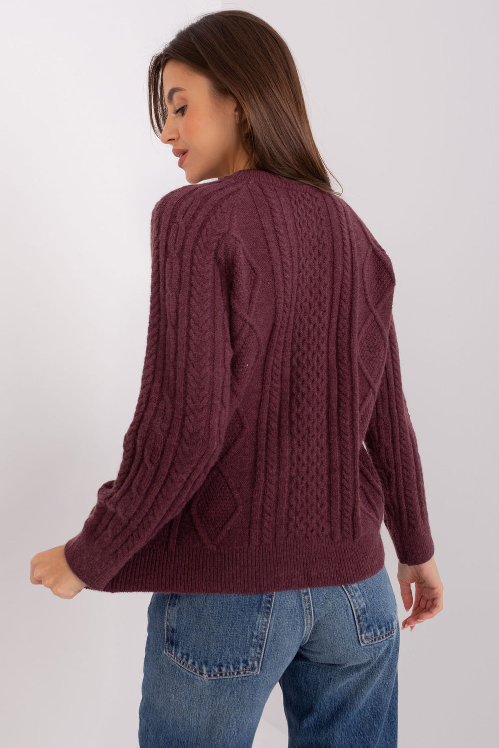 Sweter Damski Model AT-SW-2346-2.99P Dark Violet - AT - obrazek 3