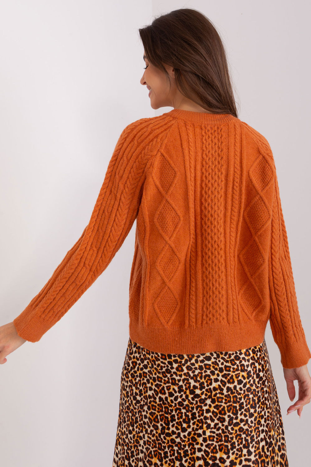 Sweter Damski Model AT-SW-2346-2.99P Dark Orange - AT - obrazek 3