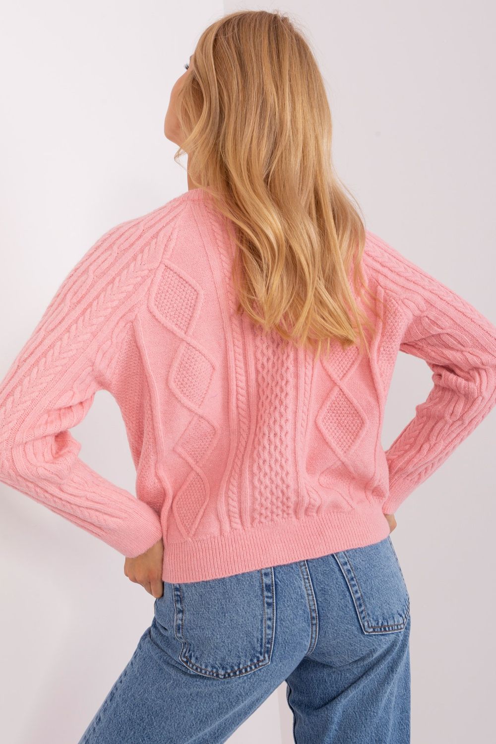 Sweter Damski Model AT-SW-2346-2.99P Light Pink - AT - obrazek 3