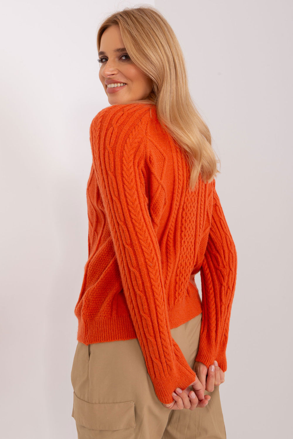 Sweter Damski Model AT-SW-2346-2.99P Orange - AT - obrazek 3